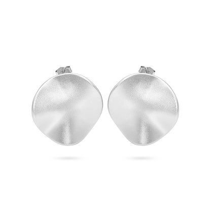 Organic Freeform Disc Stud Earring