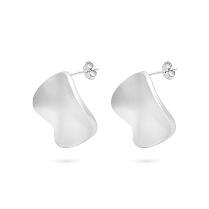 Organic Freeform Disc Stud Earring