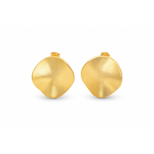 Organic Freeform Disc Stud Earring