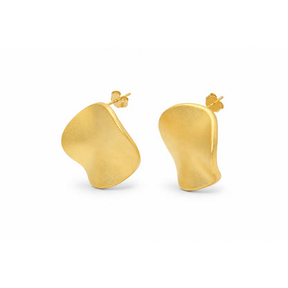 Organic Freeform Disc Stud Earring