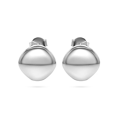 Oval Disc Stud Earring