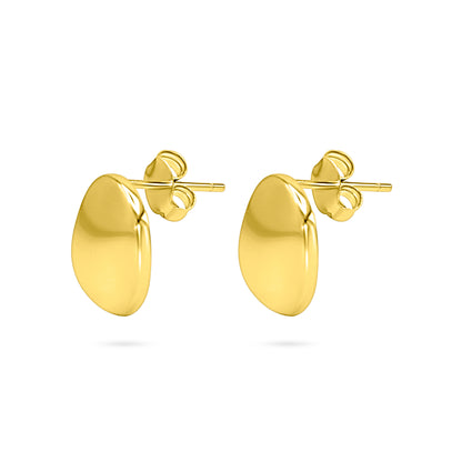 Oval Disc Stud Earring