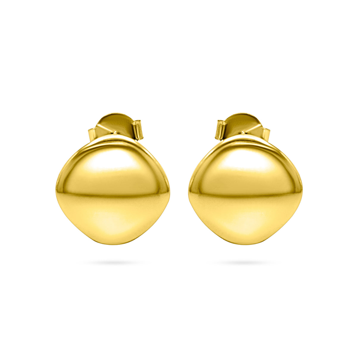 Oval Disc Stud Earring