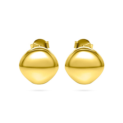 Oval Disc Stud Earring