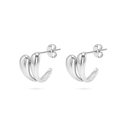 Double Band Huggie Stud Earring