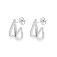 Crossed Teardrop Hoop Stud Earring image