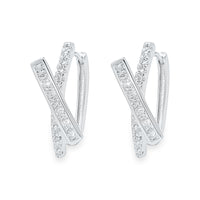 Crossover Bar Hoop Stud Earring image