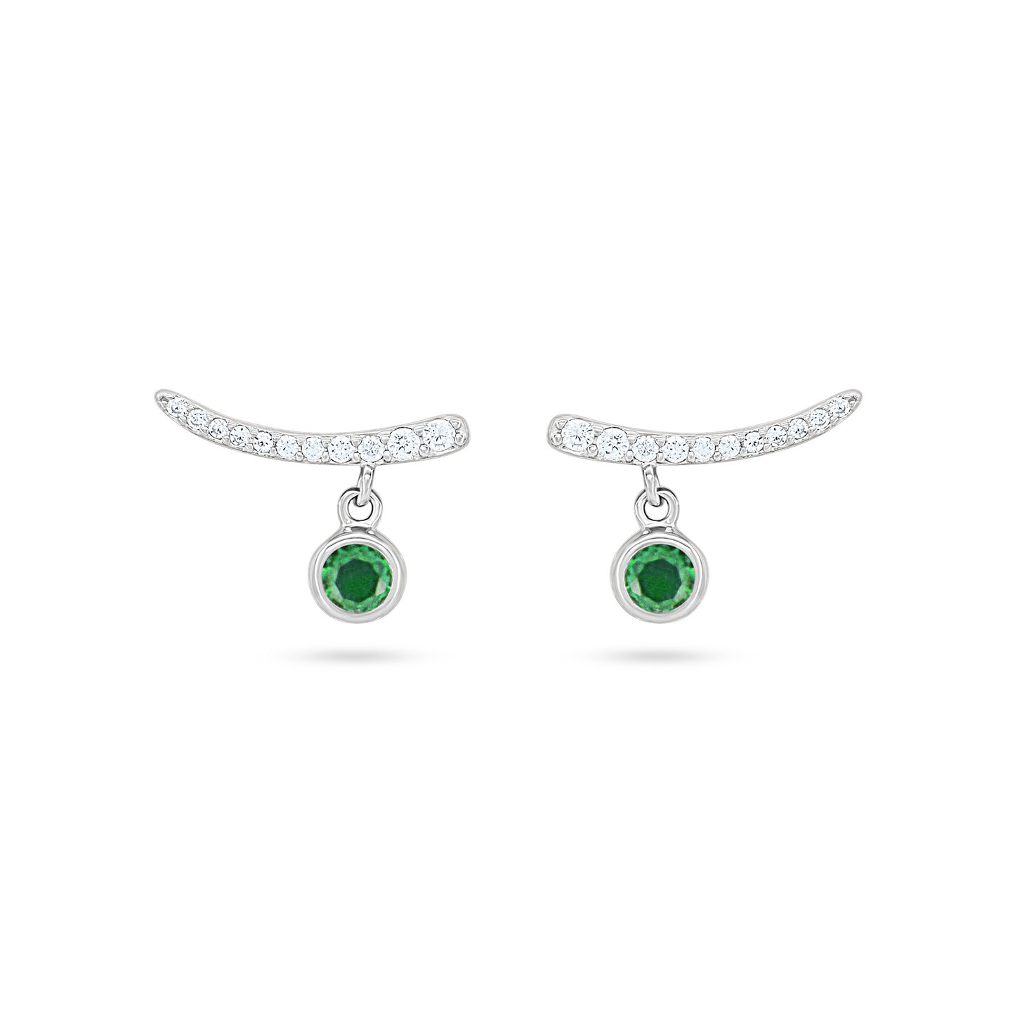 Elegant Drop Green Zircon Earrings