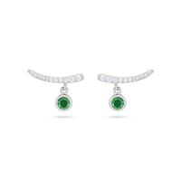 Elegant Drop Green Zircon Earrings image