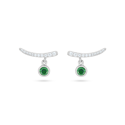 Elegant Drop Green Zircon Earrings