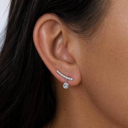 Elegant Drop Green Zircon Earrings