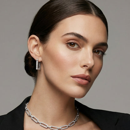 Linear Baguette Frame Earrings