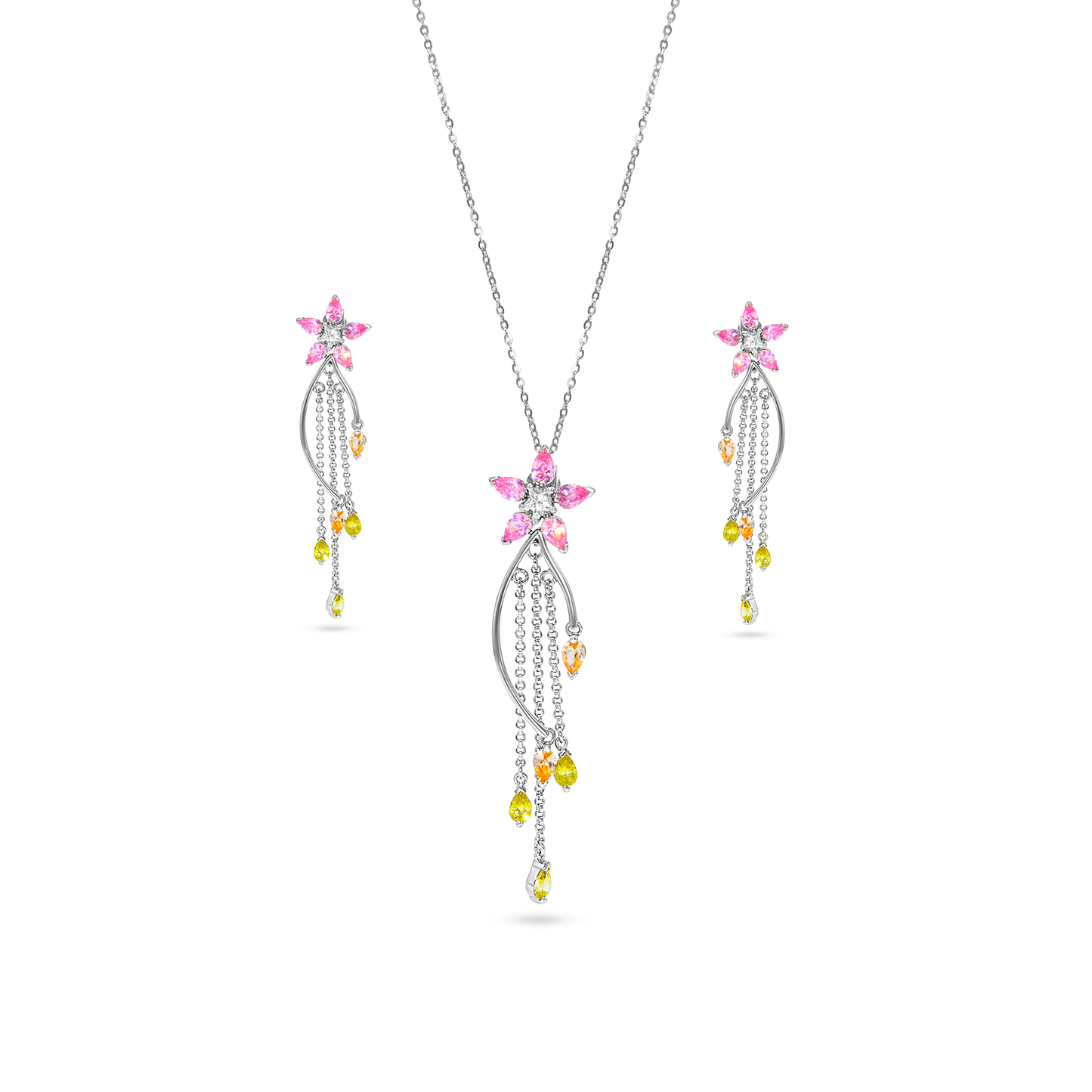 Floral Cascade Pendant Set