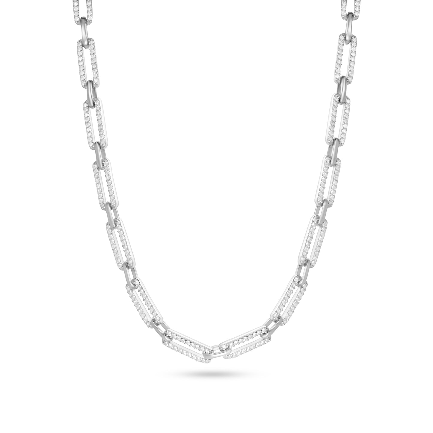 Sparkling Pavé Link Necklace and Bracelet Set