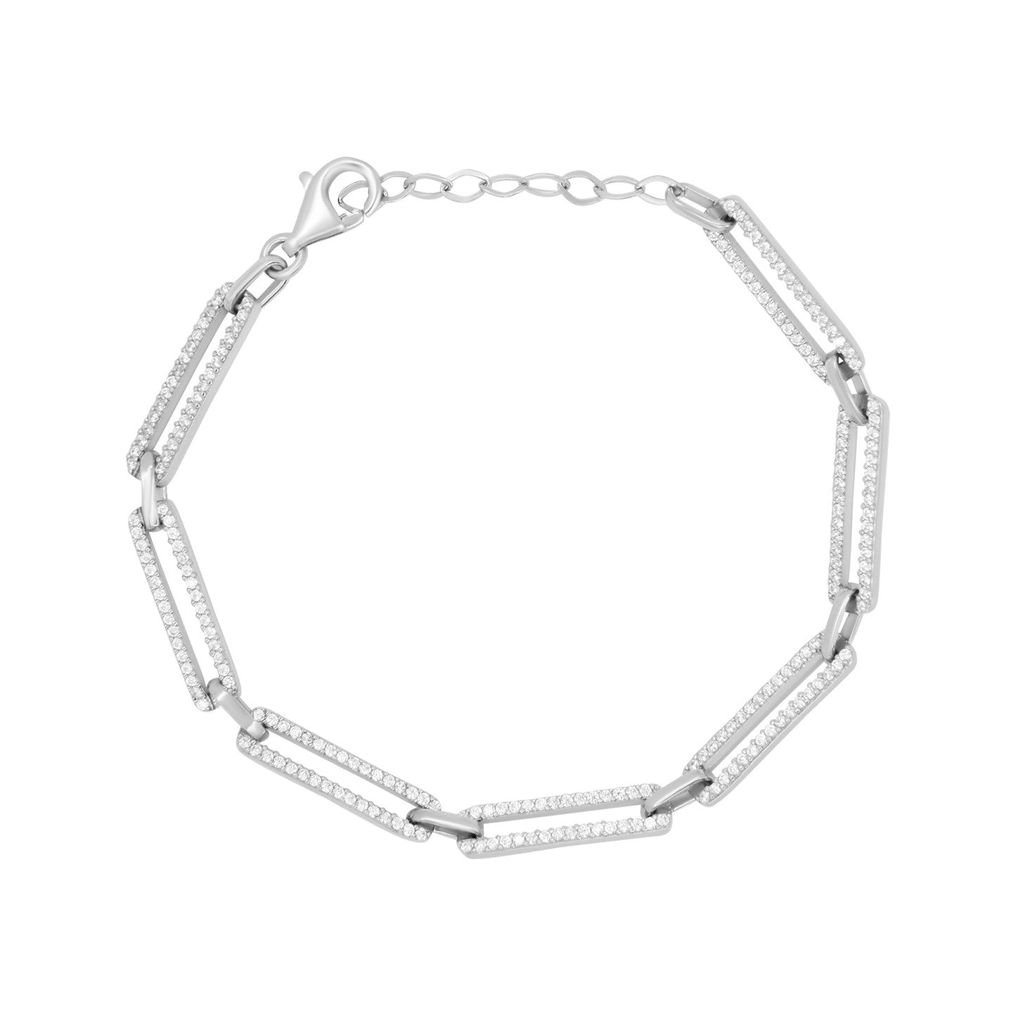 Sparkling Pavé Link Necklace and Bracelet Set