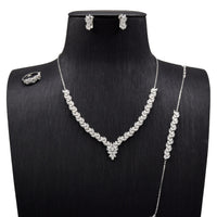 Elegant Leaf Design Sterling Silver Jewelry Set image