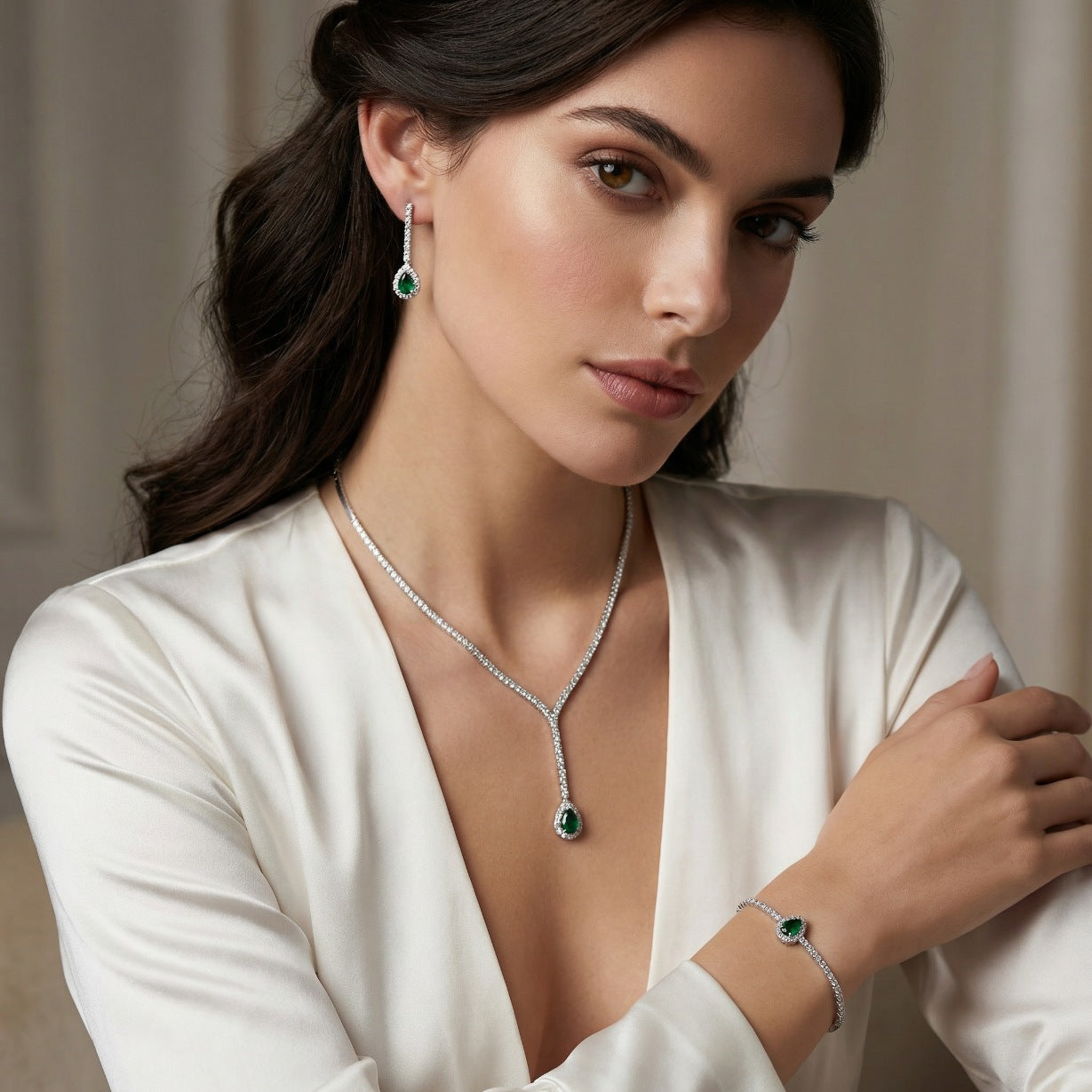 Elegant Drop Necklace and Earring Set