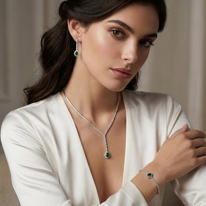 Elegant Drop Necklace and Earring Set