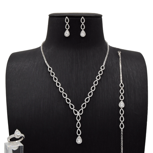 Elegant Teardrop Set in Sterling Silver