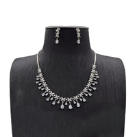 Elegant Cascade Zircon Necklace and Earring Set image