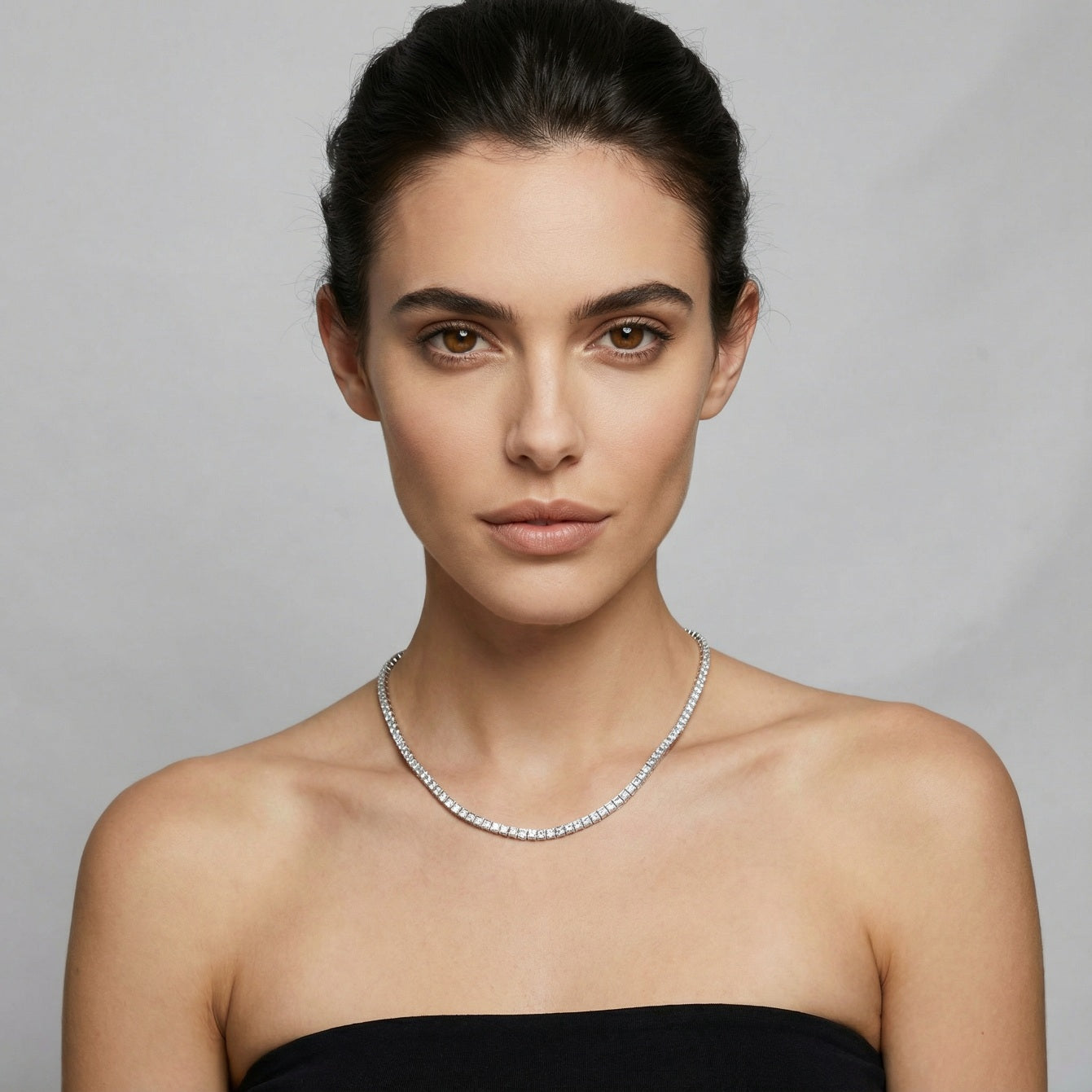 Classic Square Tennis Necklace