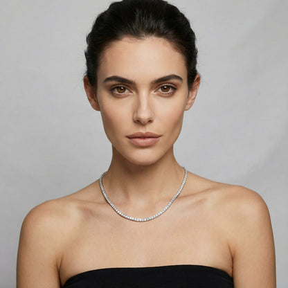 Classic Square Tennis Necklace