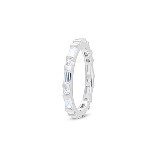 Radiant Baguette and Round Cut Zircon Band