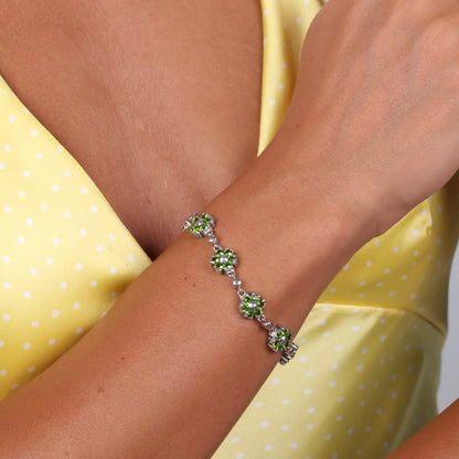 Floral Green Zircon Bracelet