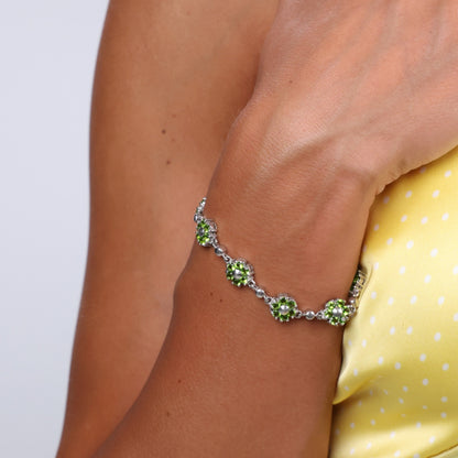 Floral Green Zircon Bracelet