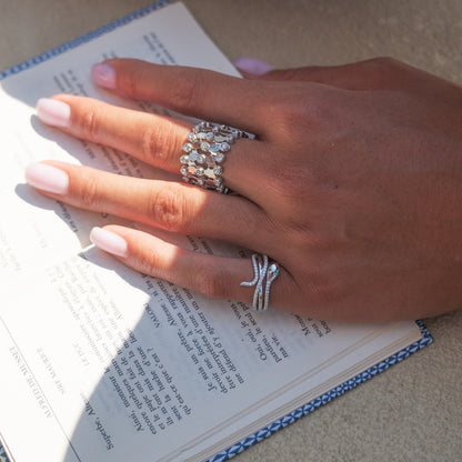 Radiant Blossom Silver Ring