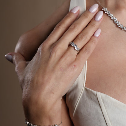 Elegant Leaf Design Sterling Silver Jewelry Set