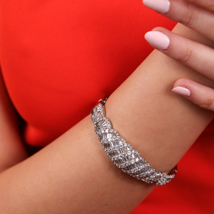 Baguette Pavé Statement Bangle