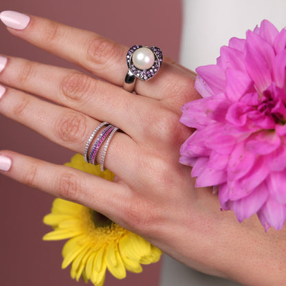 Fuchsia Sapphire Stackable Ring