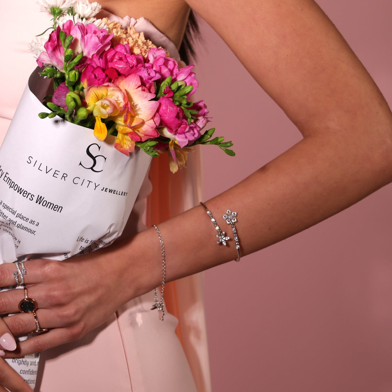 Dual Flower Bloom Bangle