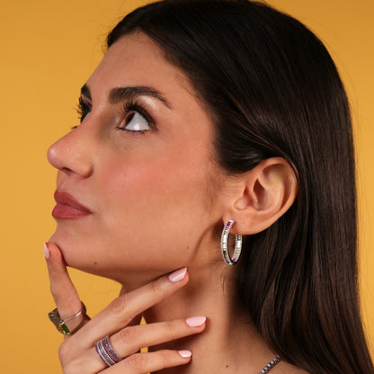 Coloful Baguette Hoops