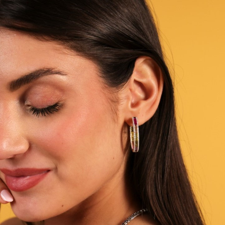 Coloful Baguette Hoops