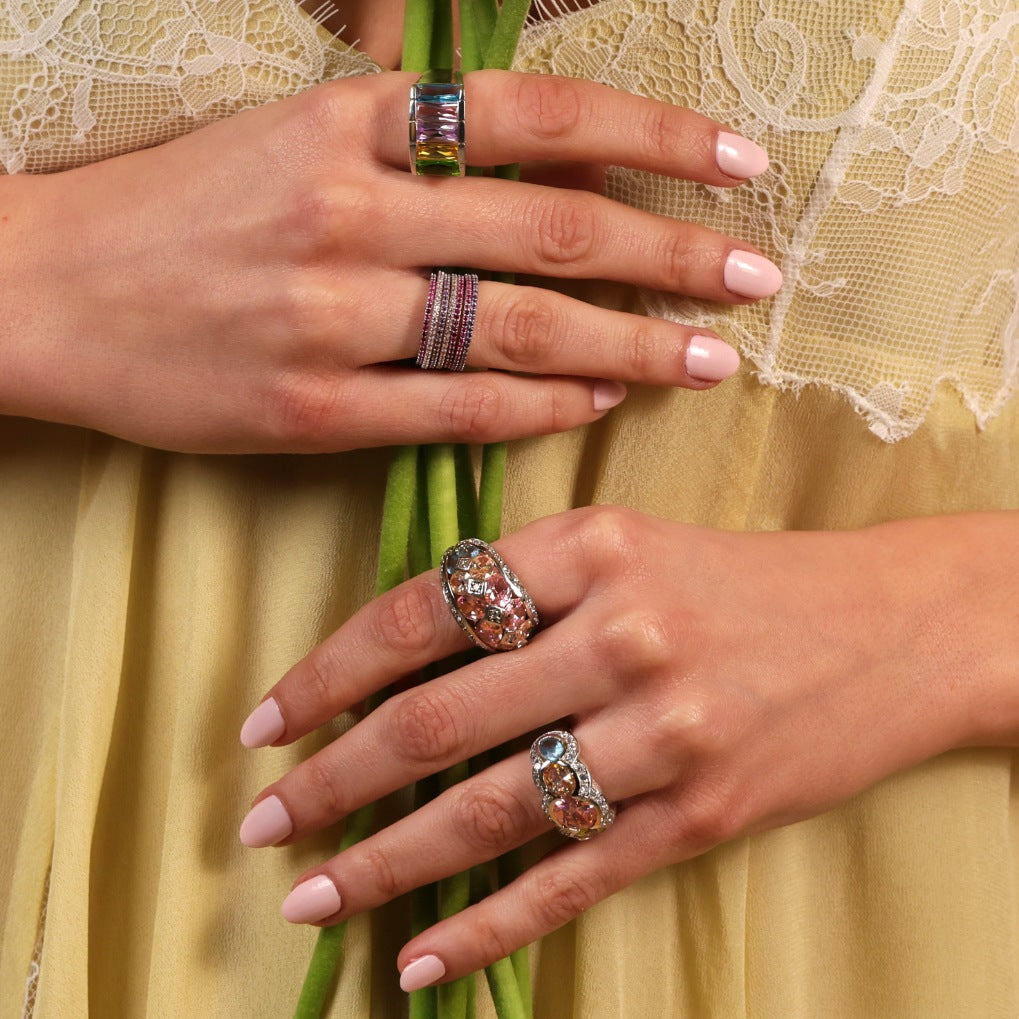 Pastel Mosaic Dome Ring