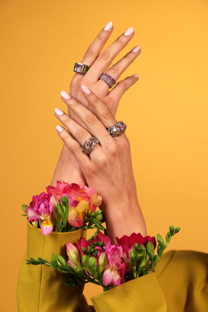 Rainbow Baguette Ring