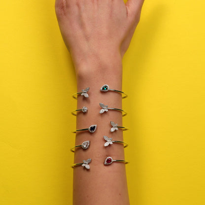 Butterfly Teardrop Dual Form Bangle