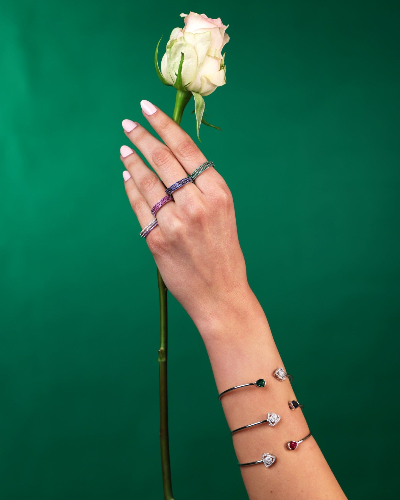 Trillion Halo & Pear Cut Dual Form Bangle