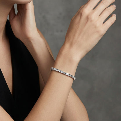 Elegant Baguette & Round Tennis Bracelet