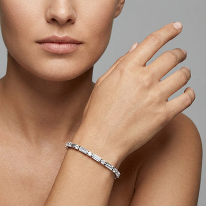 Elegant Baguette & Round Tennis Bracelet