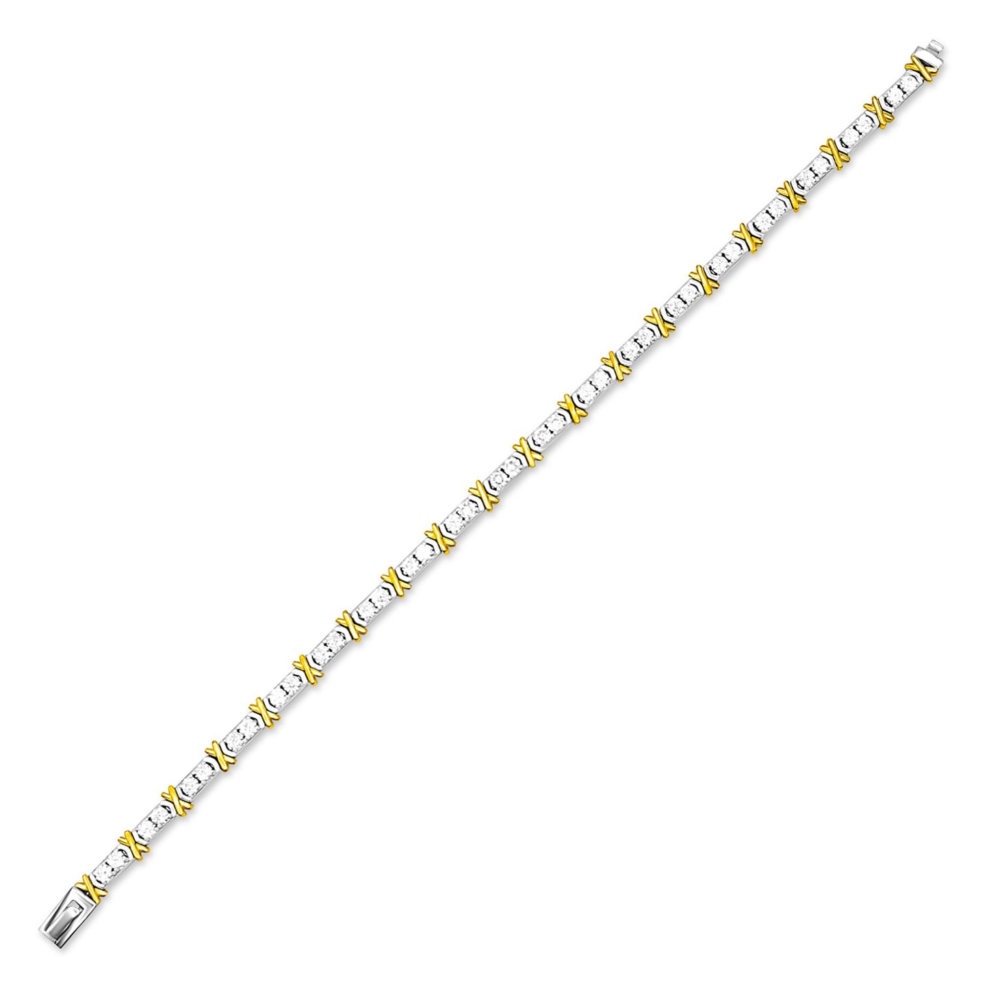 Golden X Tennis Bracelet