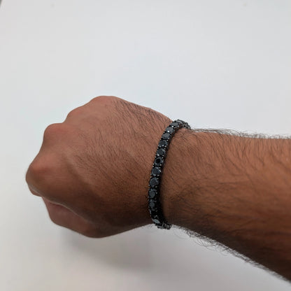 Double Black Tennis Bracelet - 6 mm
