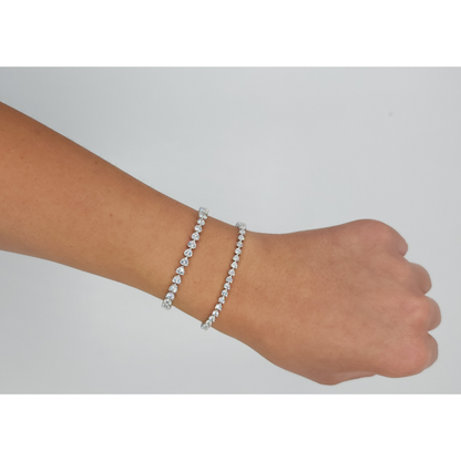 Heart Shaped Tennis Bracelet - 4 mm