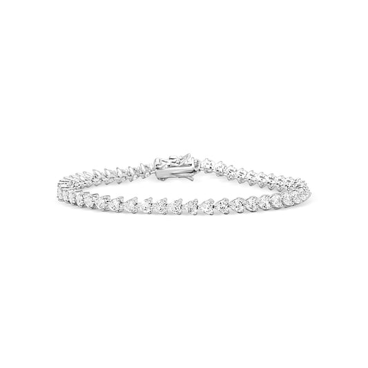 Heart Shaped Tennis Bracelet - 3 mm