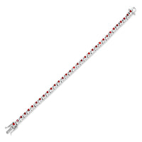 Red & White V-Tennis Bracelet image