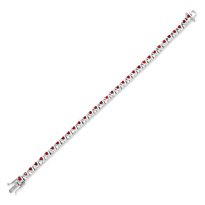 Red & White V-Tennis Bracelet