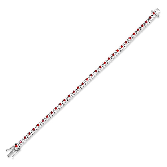 Red & White V-Tennis Bracelet