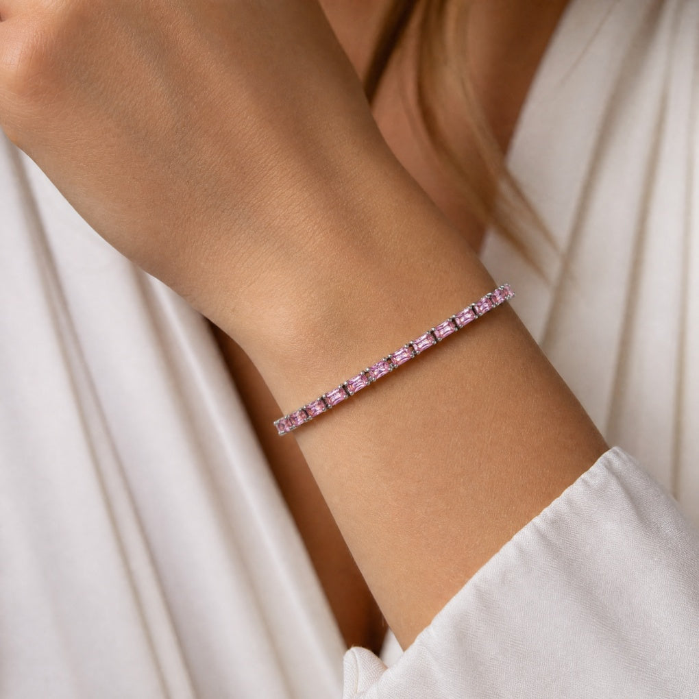 Pink Baguette Tennis bracelet